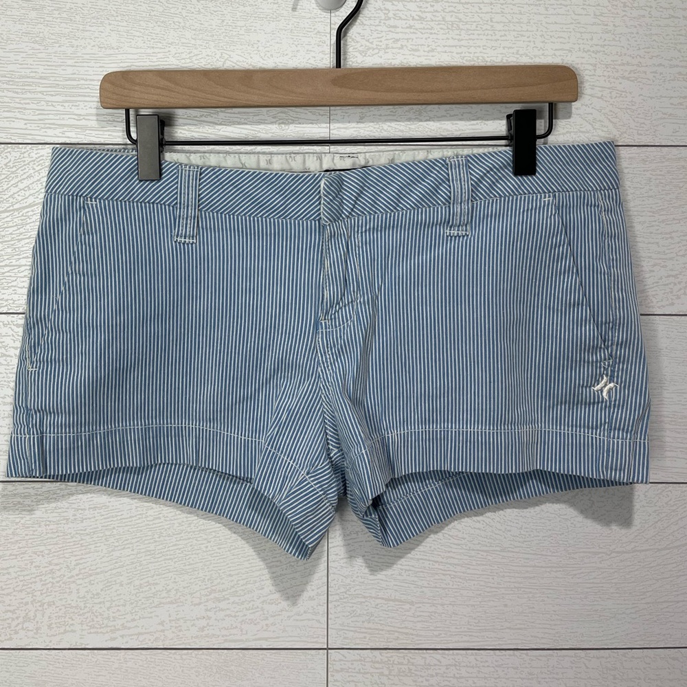 Hurley Blue and White Stripe Shorts Size 9